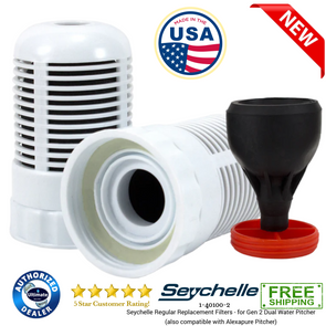 Seychelle Regular Replacement Filters - for Gen 2 Dual Water Pitcher (also compatible with Alexapure Pitcher)