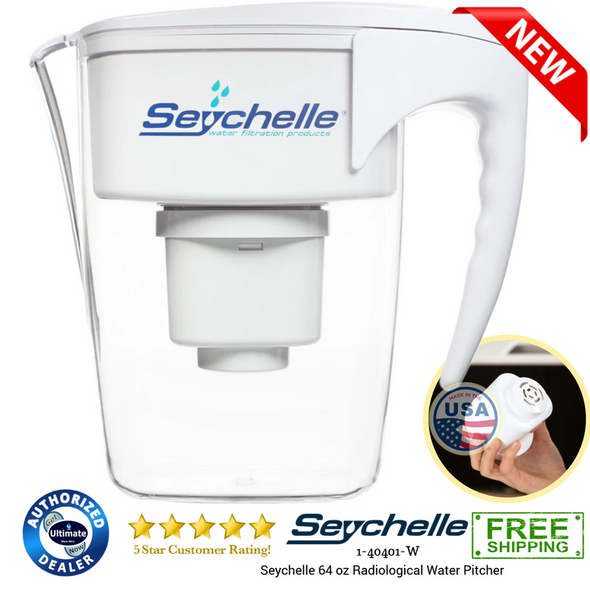 Seychelle 64 oz Radiological Water Pitcher and 28oz RAD/ADVANCED Flip Top Bottle Bundle