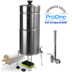 ProOne Big Plus Brushed Stainless steel 1- 7 inch filter with 7.5 Spigot bundle