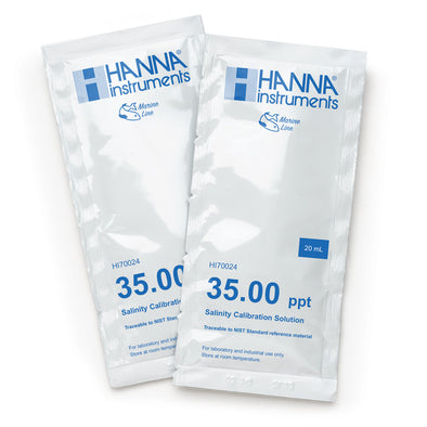 Hanna Instruments 35 ppt Salinity Calibration Solution Sachets (25 x 20 mL) - HI70024P