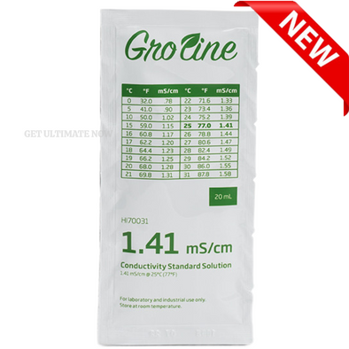 GroLine 1413 uS/cm (1.41 mS/cm) Conductivity Standard Sachets, 20 mL