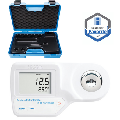 Hanna Instruments Digital Refractometer for % Fructose by Weight Analysis with Hard Carrying Case