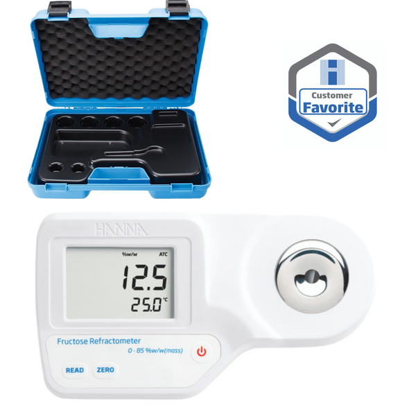 Hanna Instruments Digital Refractometer for % Fructose by Weight Analysis with Hard Carrying Case