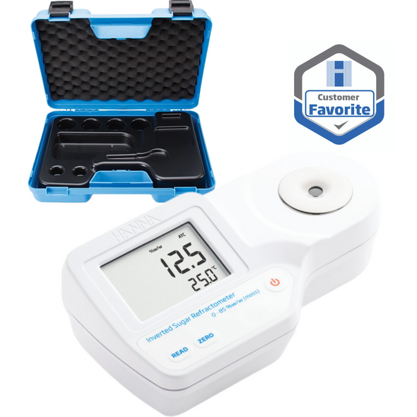 Hanna Instruments Digital Refractometer for % Invert Sugar by Weight Analysis with Hard Carrying Case