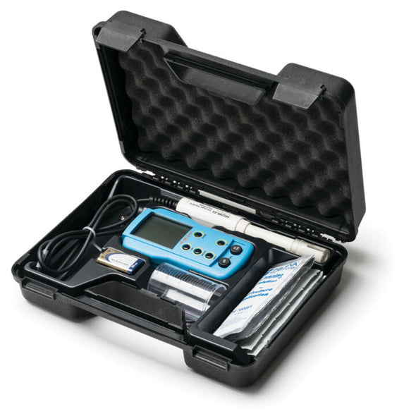 Hanna pH/EC/TDS/Temperature meter with HI1285-51 electrode; EC range: 0 to 1990 µS/cm, TDS range: 0 to 1990 ppm (mg/L)