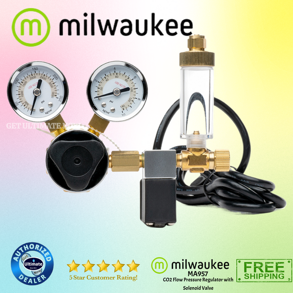 Milwaukee Instruments MA957US CO2 Flow Pressure Regulator with Solenoid Valve