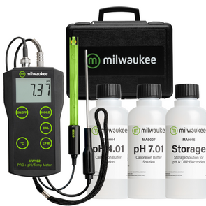 Milwaukee MW102 PRO+ 2-in-1 pH and Temperature Meter with ATC - ULTIMATE Bundle pack