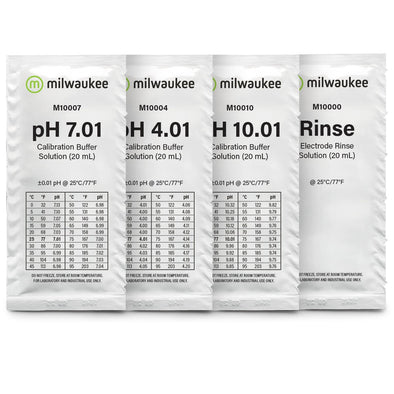 Milwaukee Instruments M1000AB pH 7.0/4.0 and 10.0 Buffer Solution Assortment, 20 mL Volume