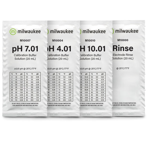 Milwaukee Instruments M1000AB pH 7.0/4.0 and 10.0 Buffer Solution Assortment, 20 mL Volume
