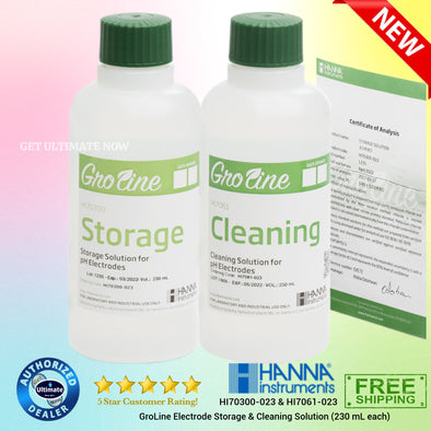 GroLine Electrode Storage and Cleaning Solution (230 mL each)