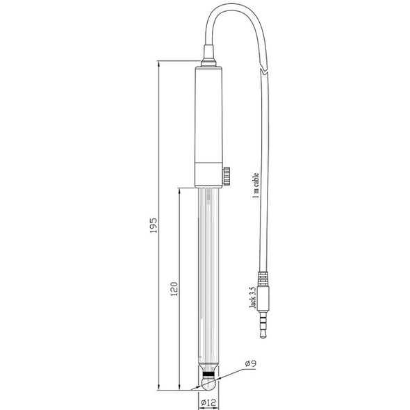Hanna Instruments Digital Glass Body pH Electrode with Matching Pin for General Purpose