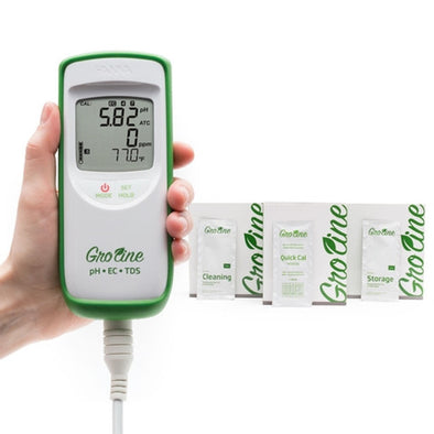 Hanna Instruments GroLine Waterproof Portable pH/EC/TDS/Temperature Hydroponics Meter Kit