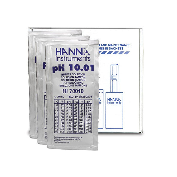 Hanna HI70010P pH 10.01 Buffer Sachets, 25 x 20 mL sachets