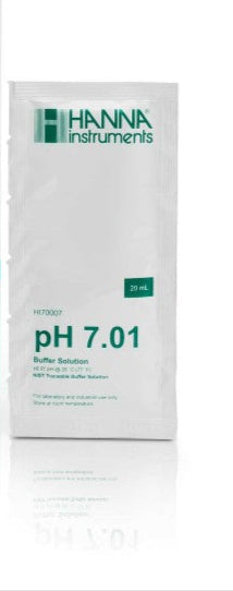 TEN (10) PACK HANNA ph 7.01 20ml CALIBRATION SOLUTION PACKET (SINGLE USE)