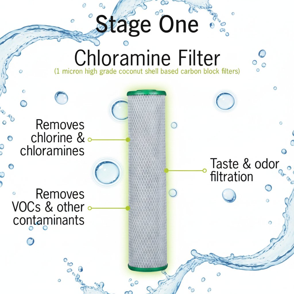 NuvoH2O Manor Chloramine Replacement Filter | 1 Micron Carbon Block