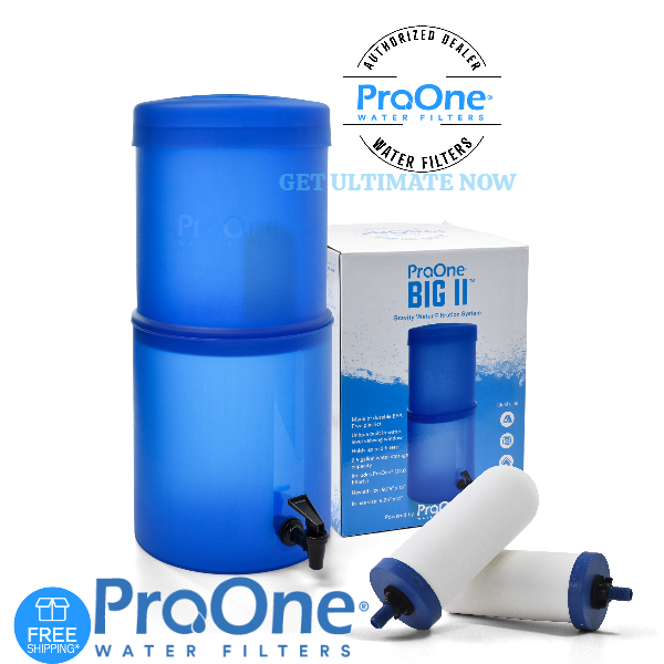 ProOne Big II BPA Free Plastic Gravity Water Filter System w 