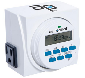 Autopilot Dual Outlet 7-Day Grounded Digital Programmable Timer, 1725W, 15A, 1 Second On/Off